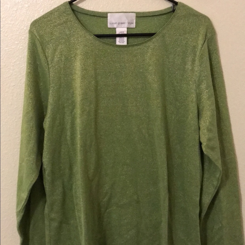Susan Grover large green shimmer blouse never worn
